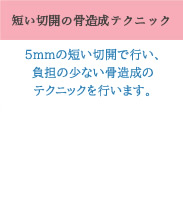 短い切開の骨造成テクニック